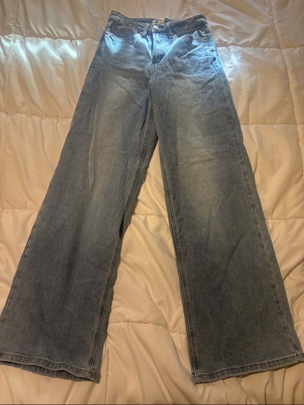 Madden Girl Light Blue Flared Wide Leg Jeans